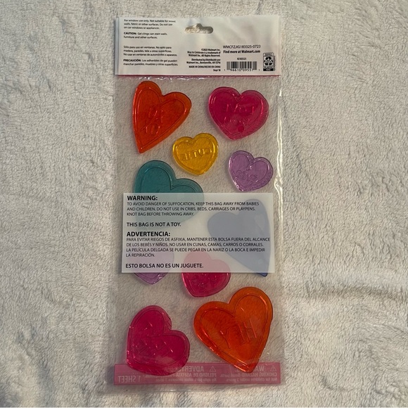 Window Gel Clings Valentines Day Colorful Hearts XOXO Teachers Supply Decor - Picture 2 of 8